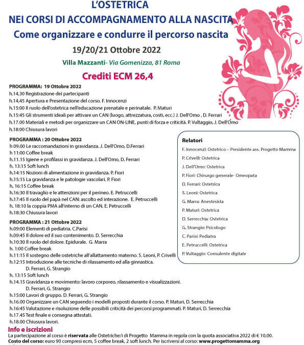 L’Ostetrica nei Corsi di Accompagnamento alla Nascita – Come organizzare e condurre il percorso nascita