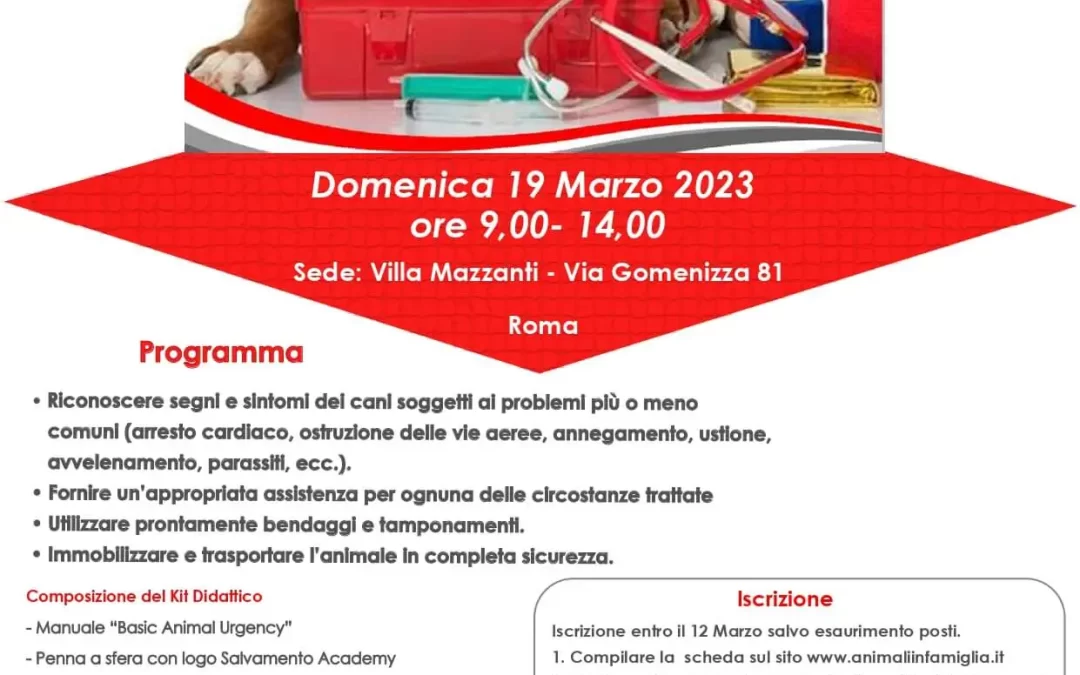 Corso BAU – Basic Animal Urgency – 2023